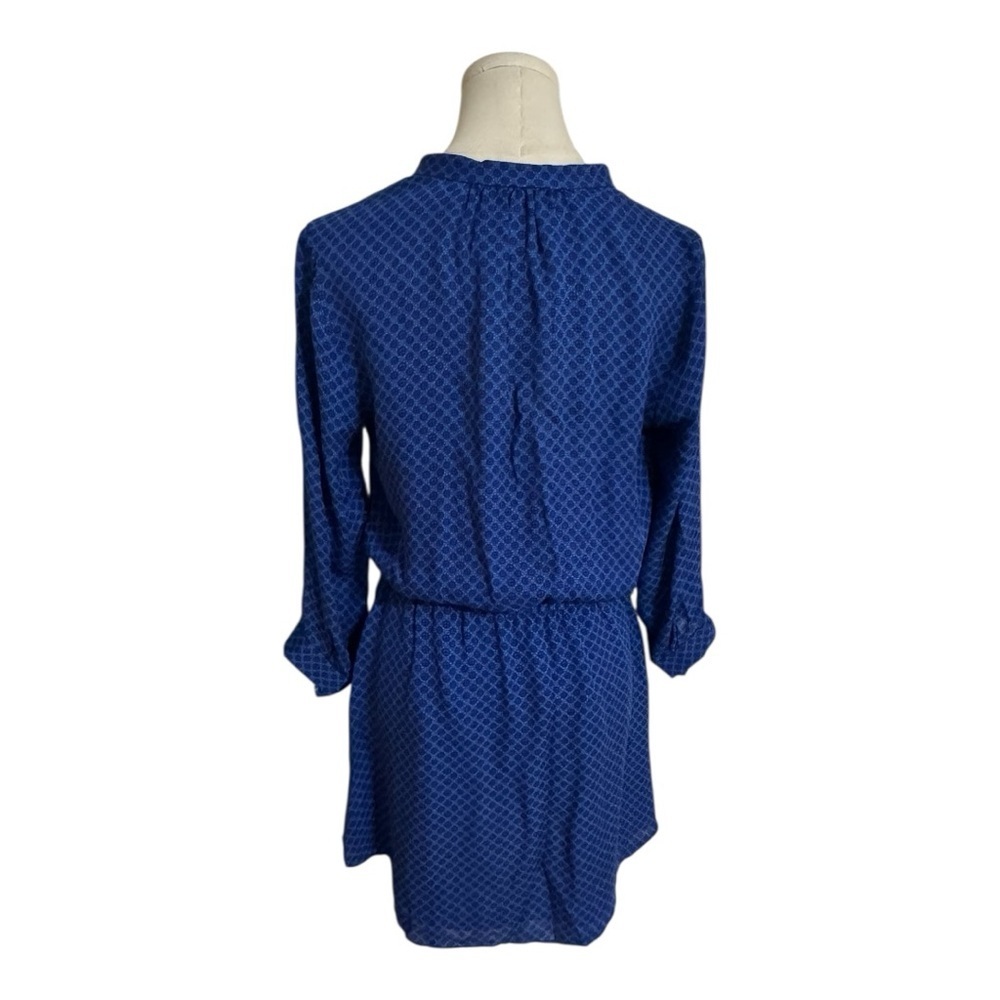 BABATON Aritzia 100% Silk Bennett‎ Dress Blue Print Size Small Shirt Button Down - Picture 3 of 9